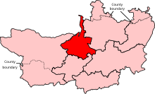 Map showing the location of the Bridgwater constituency in Somerset under the boundaries created by the 2023 boundary review and first used at the 2024 general election.