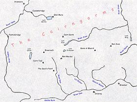 Carte des Cairngorms.