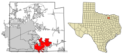 Location of Wylie in Collin County, Texas