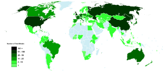 Map displaying countries by number of medals won during 2020 Summer Olympics.