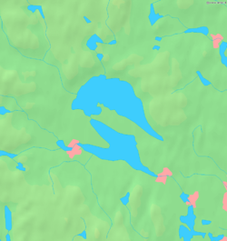 Map showing location of the lakes within the area