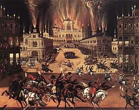 El fuego, de Claude Deruet; parte del ciclo de los cuatro elementos que decoraba el Cabinet de la Reine, Musée d'Orléans.