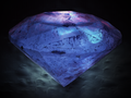 Color cathodoluminescence of a diamond