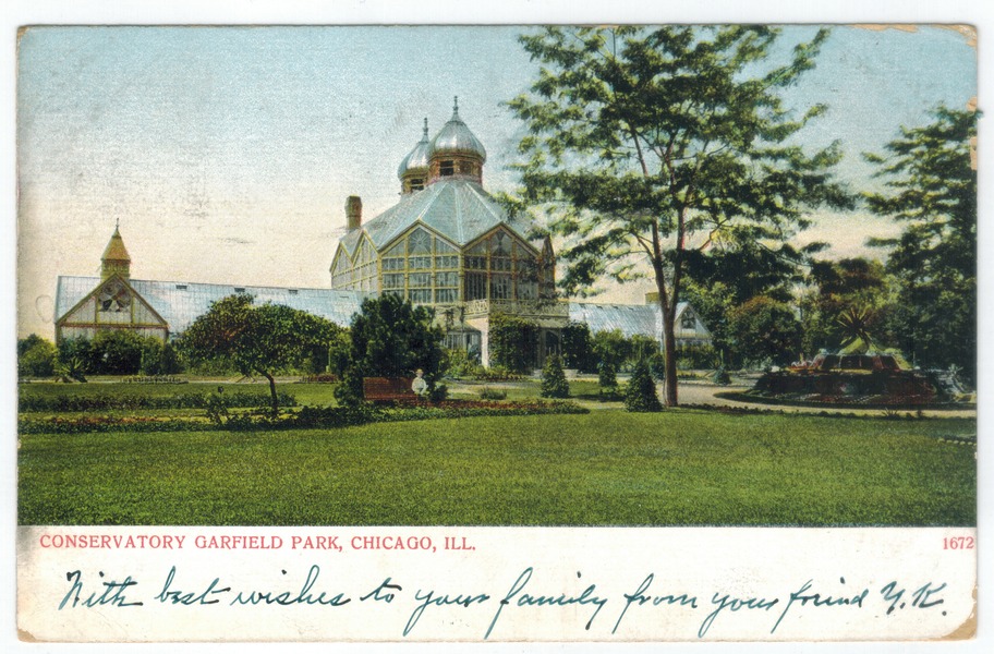 Garfield Park Conservatory, Chicago circa 1907 postcard (front)