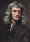 Isaac Newton at age 46 in Godfrey Kneller's 1689 portrait.