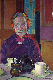 Harold Gilman. Mrs Mounter at the Breakfast Table, 1917