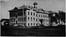 Image of an Indian Residential school in Manitoba