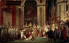《ナポレオン一世の戴冠式と皇妃ジョゼフィーヌの戴冠》 1805-07年 629x929cm ルーヴル美術館