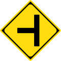 T-intersection with road on the left