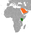 Location map for Kenya and Saudi Arabia.