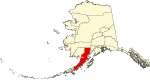 State map highlighting Lake and Peninsula Borough