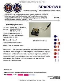 SPARROW II - Mobile device that functions as a WLAN collection system