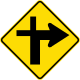 Crossroad priority to the right ahead sign, Australia and New Zealand