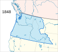 El Territorio de Oregón como fue originalmente organizado en 1848.