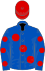 Royal Blue, large Red spots, Royal Blue sleeves, Red spots, Red cap