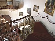View from the top of the staircase inside the Wrigley Mansion.