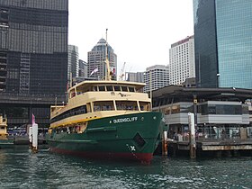 Freshwater-class ferry Queenscliff on her second day back in service in 2023