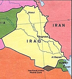 The former Neutral Zone between Iraq and Saudi Arabia.