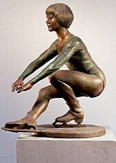 Sculpture of a sit spin