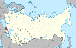 Location of Georgia (red) within the Soviet Union