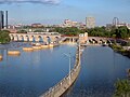 Stone Arch Bridge and the upper lock of Saint Anthony Falls