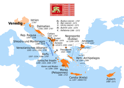 Map of the Venetian overseas domains (Stato da Màr)