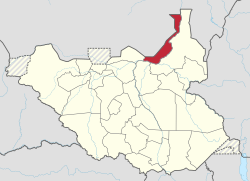 Location of Fashoda in South Sudan