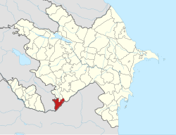 Map of Azerbaijan showing Zangilan District