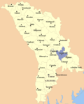 Map of Moldova highlighting Anenii Noi District