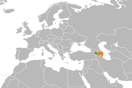 Mappa che indica l'ubicazione di Armenia e Azerbaigian