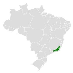 Distribución geográfica del piscuiz de Itatiaia.