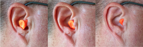 Good and bad fits of earplugs (N)