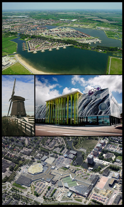 Images from top, left to right: Stad van de Zon, Veenhuizer windmill, Cool theatre, shopping centre Middenwaard.