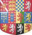 Arms of the arms of Henry Howard, Earle of Surrey, for which he was attainted. The main offense was bearing the undifferenced arms of England (2nd quarter), which only the monarch was allowed. Surrey was beheaded on 19 January 1547 on a charge of treasonably quartering the royal arms.