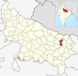 Location of Sant Kabir Nagar district in Uttar Pradesh