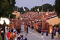 The Wagah border crossing between India and Pakistan along the Radcliffe Line.