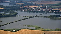 View across the Hradecký Pond