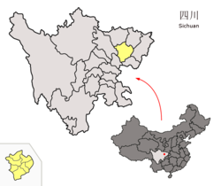 四川省中の南充市の位置