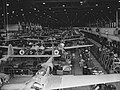P-38 Lightning assembly line at the Lockheed plant, Burbank, California.