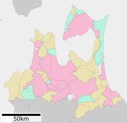 旭ケ丘の位置（青森県内）