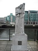 Statue of Matt Talbot on Talbot Memorial Bridge in Dublin