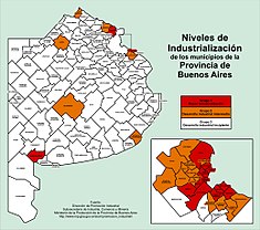 Niveaux d'industrialisation des partidos.