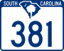 South Carolina Highway 381 marker