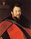Portrait of Jerzy Ossoliński with coat of arms in upper left