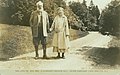 Mabel and Alexander Graham Bell were depicted in a postcard walking in front of their home, Beinn Bhreagh Hall.