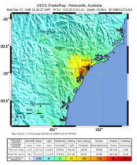 1989 Newcastle earthquake ShakeMap.svg