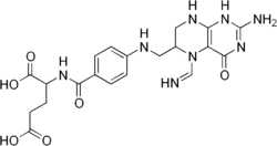 Skeletal formula of 5-formiminotetrahydrofolate.