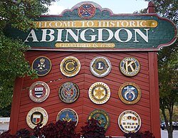 The Abingdon welcome sign in 2024