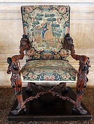 Armchair; by Andrea Brustolon; c.1700–1715; wood and upholstery; unknown dimsensions; Ca' Rezzonico, Venice