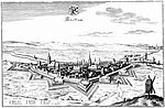 Anklam 1650, kopparstick av Matthäus Merian d.ä.